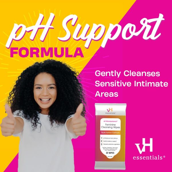vH essentials Feminine Cleansing Wipes - pH Balanced, Prebiotics, Tea Tree - Image 5