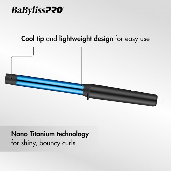 BaBylissPRO Nano Titanium Professional Curling Wand For All Hair Types, - Image 2