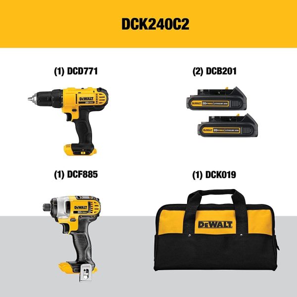 DEWALT 20V MAX Cordless Drill and Impact Driver, Power Tool Combo Kit with - Image 2