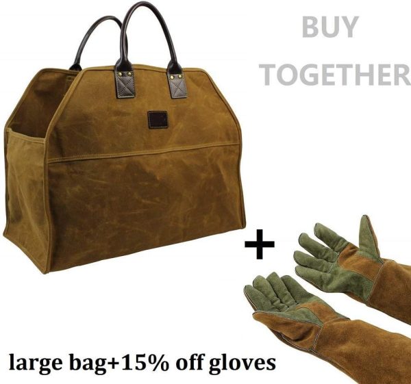 INNO STAGE Heavy Duty Wax Canvas Log Carrier Tote,Large Fire Wood - Image 5