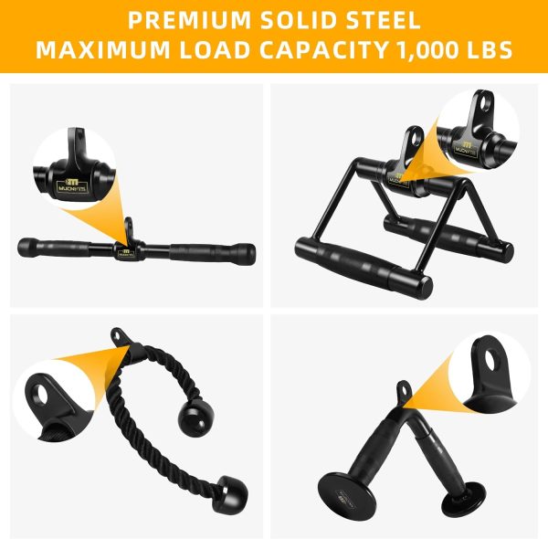 Cable Machine Accessories for Home Gym, LAT Pulldown Attachments, Durable - Image 3