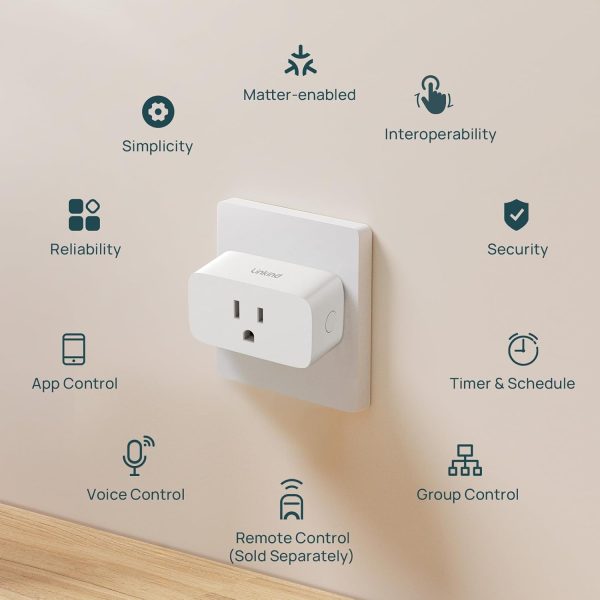 Linkind Matter Smart Plug with Remote, Work with Apple Home, Siri, Alexa, - Image 2