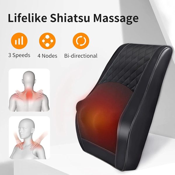Boriwat Back Massager with Heat, Massagers for Neck and Back, 3D Kneading - Image 4