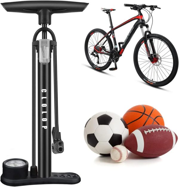 CLOLOP Bike Floor Pump with Gauge,Bike Air Pump Tire Pump Inflator, for - Image 5