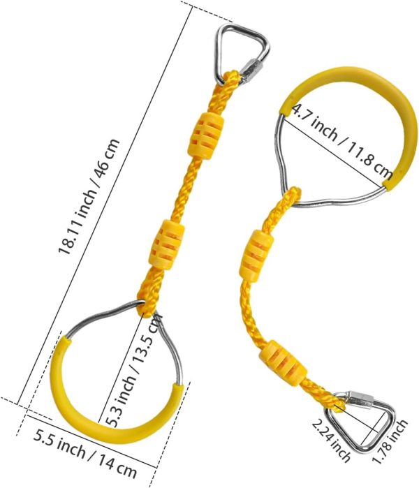 Ninja Rings Monkey Bars for Backyard Playground Swingset Rings Ninja Course - Image 4