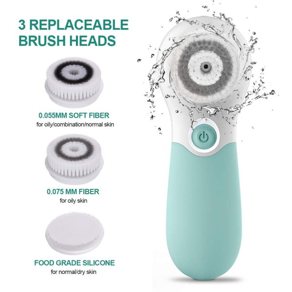 Facial Cleansing Brush Electric Facial Exfoliating Massage Brush with 3 - Image 2