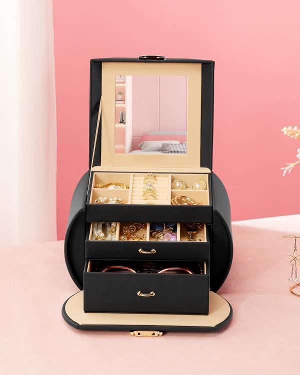 Homde Girls Jewelry Box Jewelry Storage Case Organizer with Mirror for - Image 9