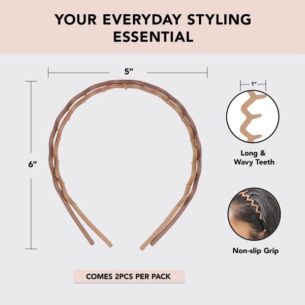 Kitsch Hairband - Zig Zag Headbands - Recycled Plastic Hair Band for Men & - Image 2