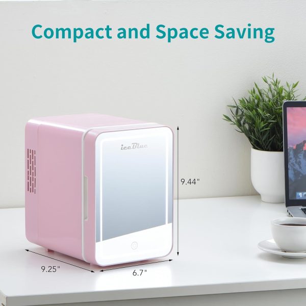 Iceblue Skincare Fridge with Dimmable LED Light Mirror, 4L Compact Makeup - Image 7