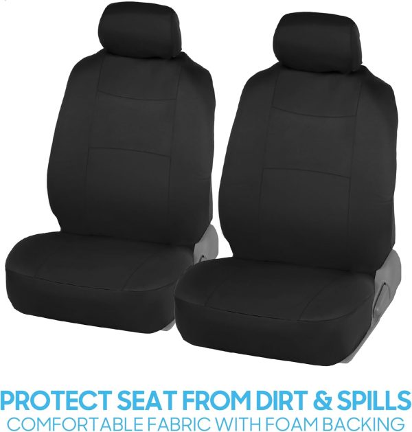 BDK PolyPro Seat Covers Full Set in Solid Black – Front and Rear Split - Image 3