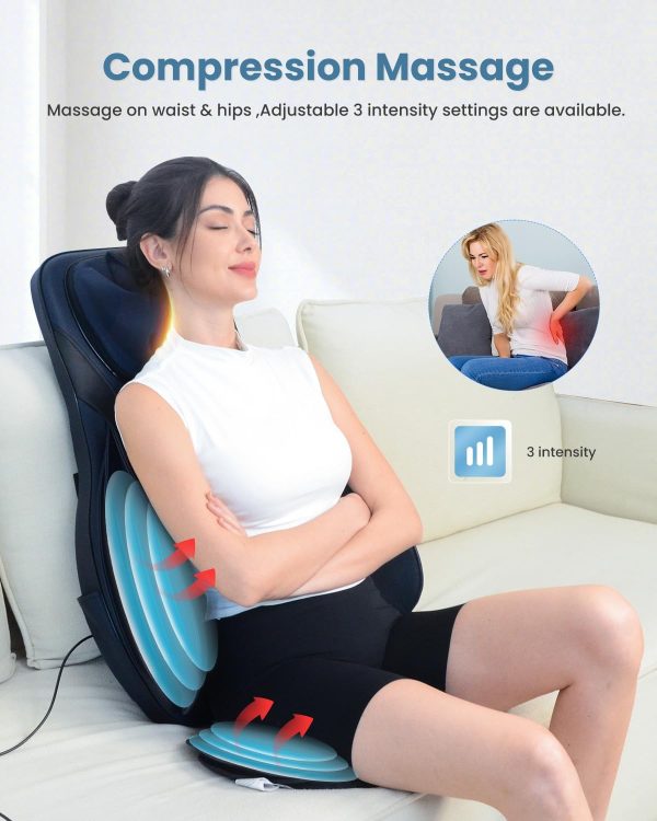 COMFIER Shiatsu Back Massager with Heat for Pain Relief Deep Tissue, - Image 3