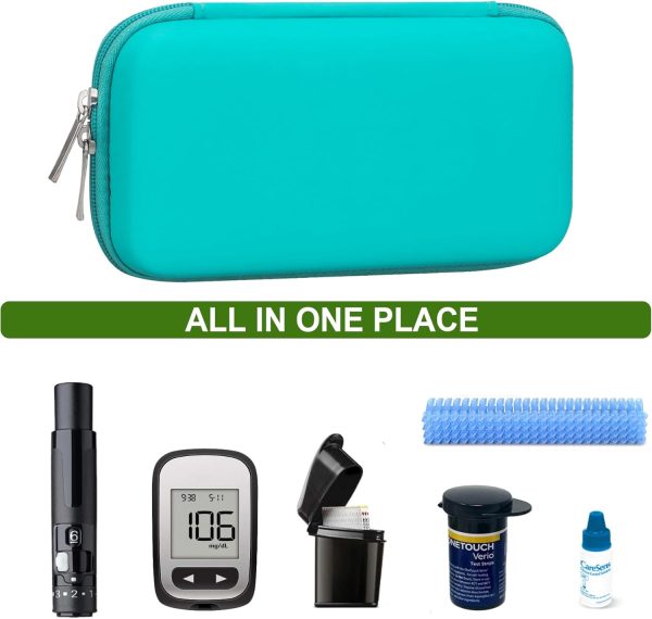 Diabetic Supplies Hard Case Diabetic Supply Organizer Bag Carrying Case for - Image 2