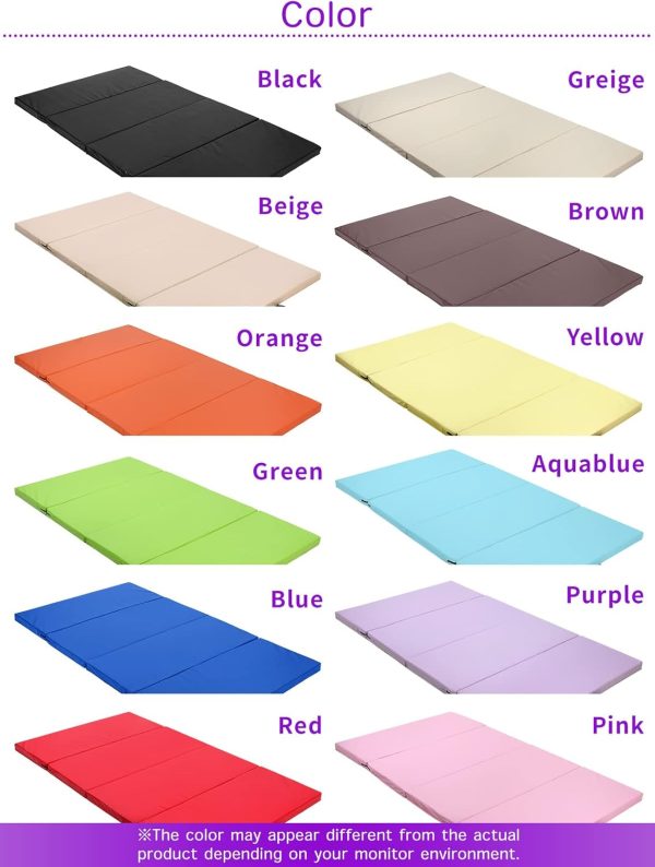 Gymnastics Mat Folding Stretch Mats 71"x39"x2" Exercise Muscle Training - Image 7