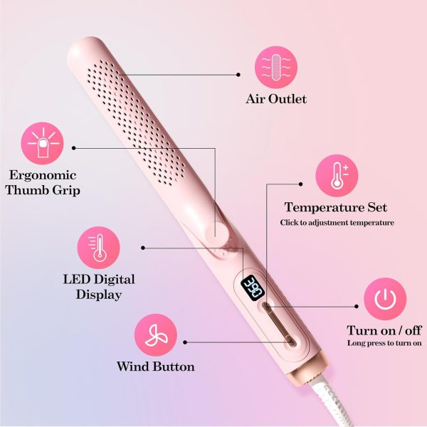 Hair Straightener and Curler 2-in-1, 360°Airflow Styler Curling Iron, 20 - Image 7