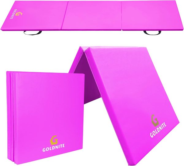 Tri-Fold Folding Exercise Mat, 1.5/2 Inch Thick Gymnastic Mat Colorful - Image 4