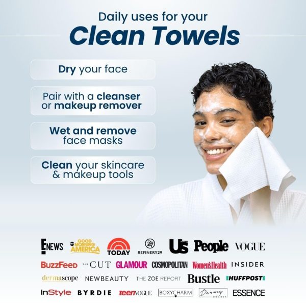 Clean Skin Club Clean Towels XL, 100% USDA Biobased Face Towel, Disposable - Image 6