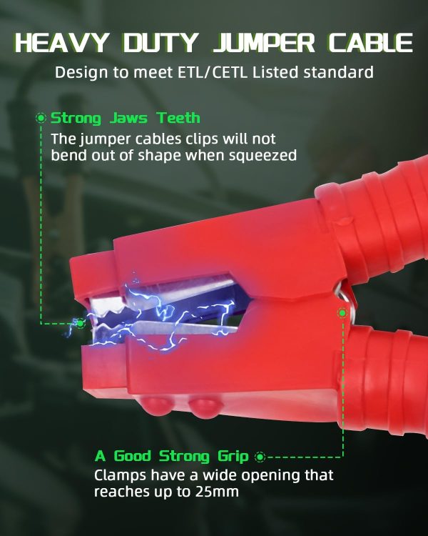 SCITOO Jumper Cables for Car Battery 0 Guage 20 FT 3000 AMP, Heavy Duty - Image 2
