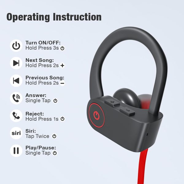 Bluetooth Headphones Wireless Earbuds 16H Playtime Wireless Headphones IPX7 - Image 2