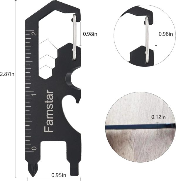 Keychain Multi-tool 3Pack Metal Pocket Tool for men Portable No rust - Image 7