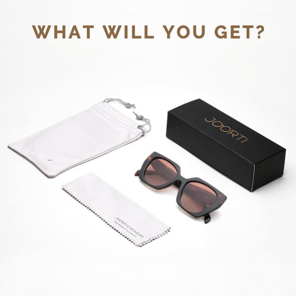 JOO'RTI Trendy Polarized Oversized Sunglasses Womens, Retro Big Square Cat - Image 6