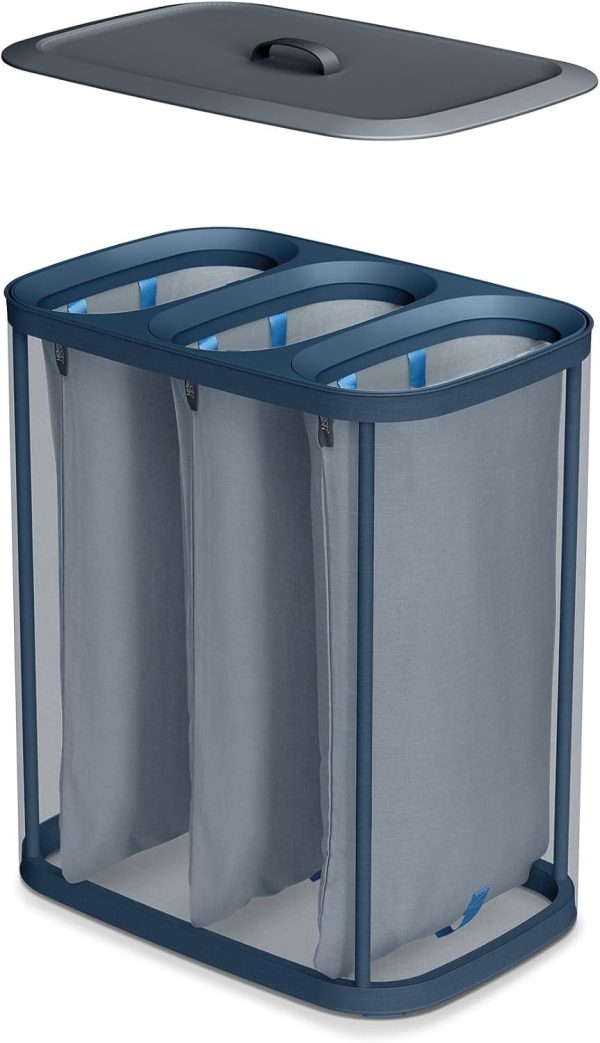 Joseph Joseph Tota Trio 90-liter Laundry Hamper Separation Basket with Lid - Image 4