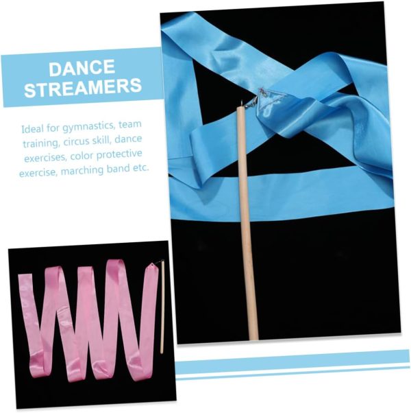 2pcs Ribbon Rod Dance Ribbons for Adults Ribbon Wand Wood Gymnastics - Image 2