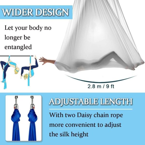 Aerial Silks Starter Kit 5M Yoga Swing for Home Aerial Yoga Hammock Trapeze - Image 3