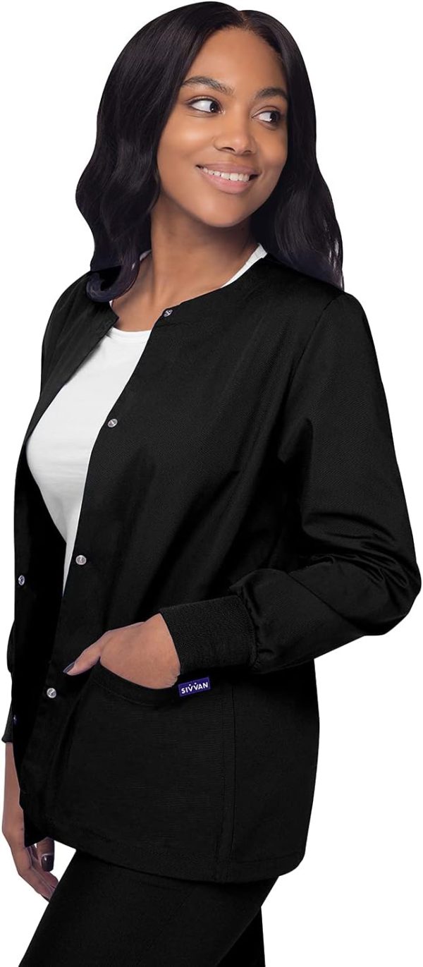 Sivvan Scrubs for Women - Front Snap Warm - Up Jacket - Image 3