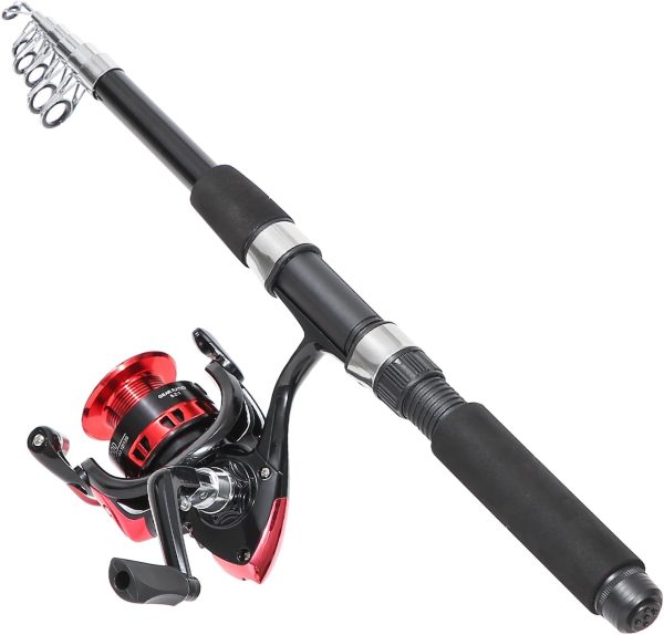 Fishing Rod, 6.9ft 2Pcs Telescopic Fishing Rods Set, Carbon Fiber Fishing - Image 2