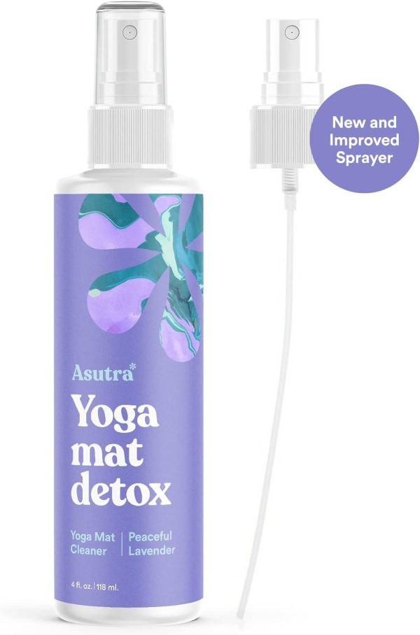 ASUTRA Yoga Mat Cleaner Spray (Peaceful Lavender), 4 fl oz - No Slippery - Image 2