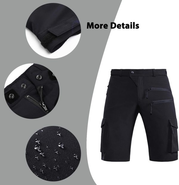 Hiauspor Men's Mountain Bike Shorts Stretch Hiking Cargo Shorts Quick Dry - Image 5