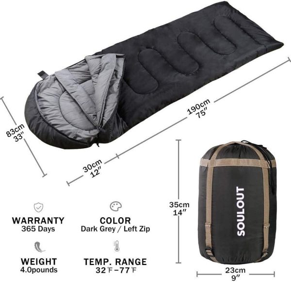 Sleeping Bag,3-4 Seasons Warm Cold Weather Lightweight, Portable, - Image 2