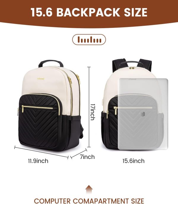 LOVEVOOK Laptop Backpack for Women, 15.6 Inch Backpack Purse, Fashion - Image 5