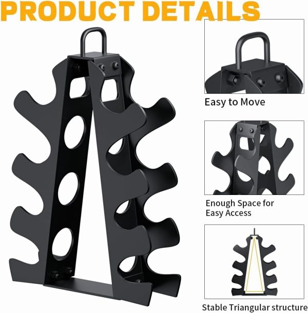 Weight Rack for Dumbbells, 4 Tiers A-Frame Dumbbell Rack Stand Only, Alloy - Image 5