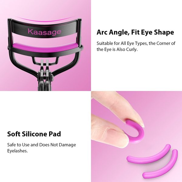 Kaasage Eyelash Curler with Pads, Lash Curler with 5 Extra Silicone - Image 3