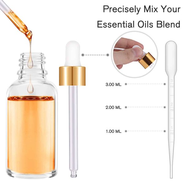 24 Pack 2 Oz Glass Eye Dropper Bottles Clear, 60 ml Empty Tincture Dropper - Image 3