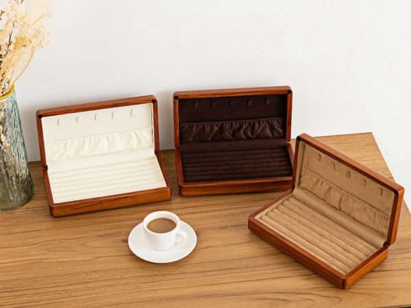 Jewelry Box Solid Wood Jewelry Organizer Box for Multiple Rings Cufflinks - Image 5