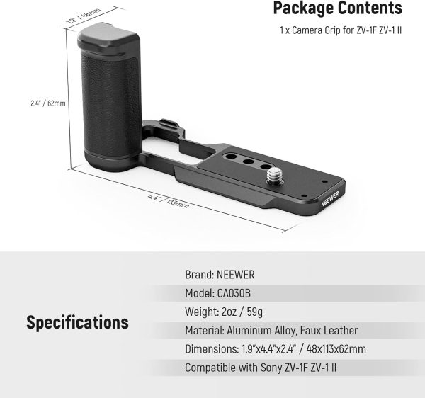 NEEWER ZV-1F ZV-1 II L Plate Compatible with Sony, Metal L Bracket with - Image 8