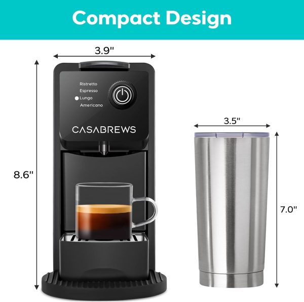 CASABREWS Espresso Machine for Nespresso Original Pods, 20 Bar Mini - Image 6
