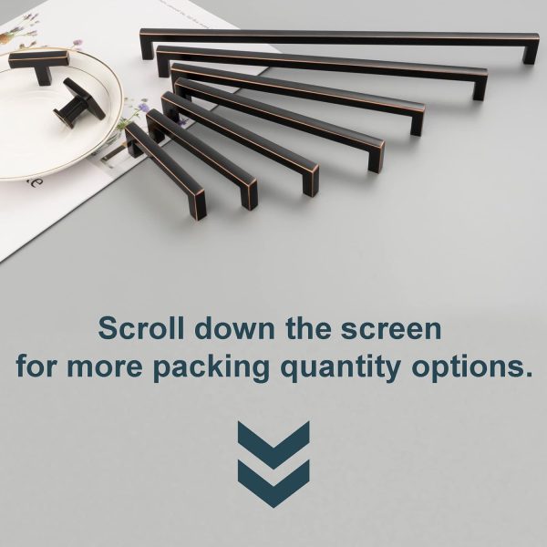 KOOFIZO 30-Pack Solid Square Bar Cabinet Handle - Oil Rubbed Bronze - Image 5