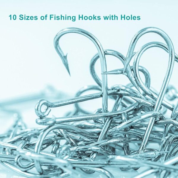 300PCS Small High-Carbon Steel Barbed Fishing Hooks with Holes, 10 - Image 6