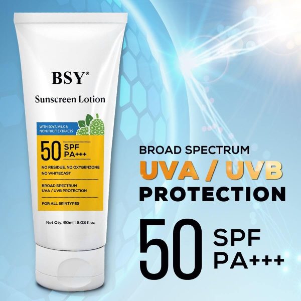 BSY Noni Sunscreen Lotion SPF 50 PA+++ (2.03 fl oz) | Infused with Noni & - Image 2