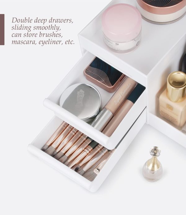Makeup Desk Cosmetic Storage Box Organizer with Drawers for Dressing Table, - Image 5