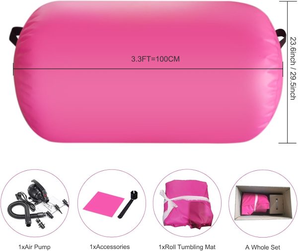 Inflatable Air Tumbling Round Mat Gymnastics 3.3FT Inflatable Air Roll - Image 3