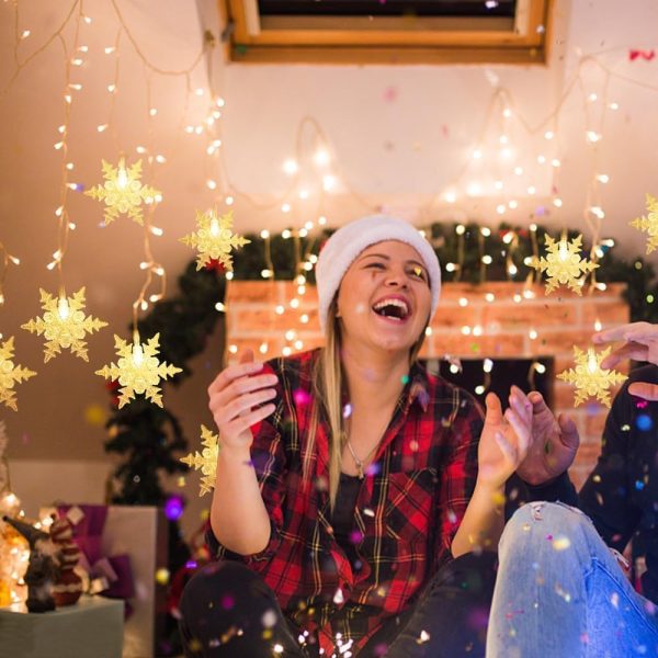 Snowflake Icicle Lights Outdoor, 40ft 360 LED Icicle Christmas Lights - Image 9