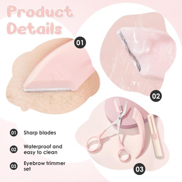 5Pcs Eyebrow Trimmer Set, Eyebrow Razor and Scissors with Comb, Non Slip - Image 5
