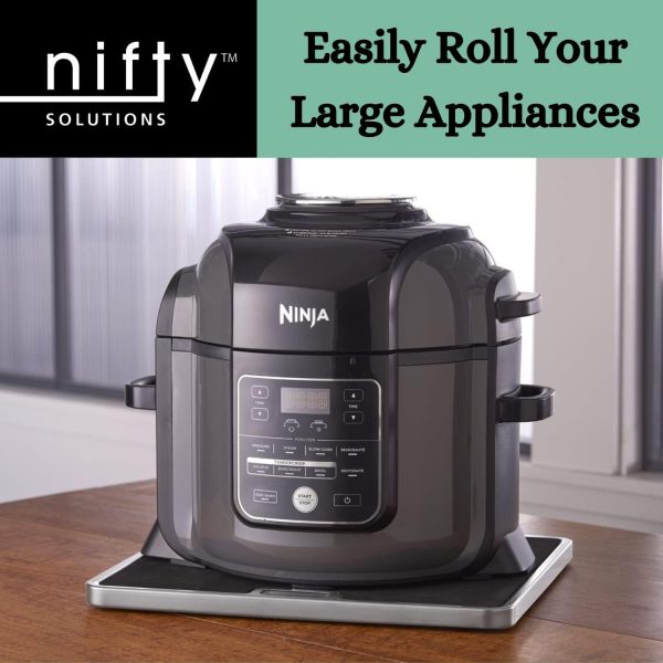 Nifty Large Appliance Rolling Tray - Silver, Home Kitchen Counter - Image 3