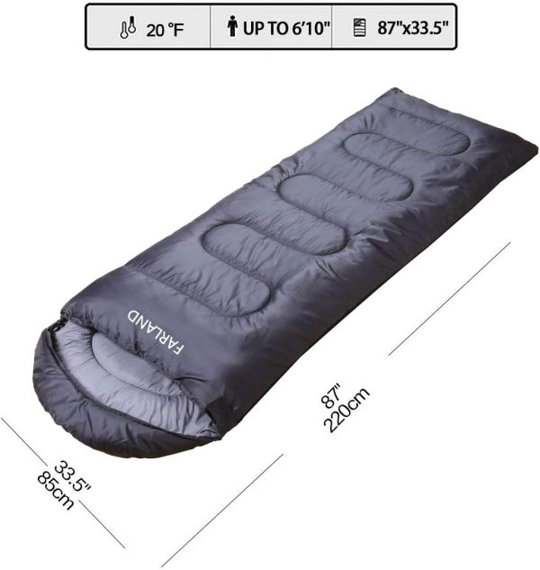 FARLAND Sleeping Bags 20℉ for Adults Teens Kids with Compression Sack - Image 2