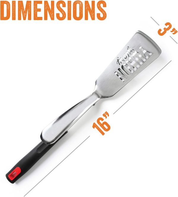 Yukon Glory Premium Stainless-Steel, Rubber-Grip Tongs-Spatula, Perfect - Image 7