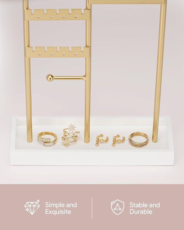 Jewelry Holder, Jewelry Stand with Metal Frame and Velvet Tray, Jewelry - Image 4